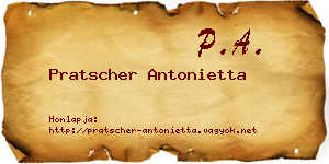 Pratscher Antonietta névjegykártya